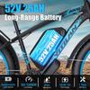 Elektrofahrrad für Erwachsene Vitilan H5 1000W x2 Motor LCD-Display 52V 25AH Shimano 7-Gang All-Terrain E-Bike Maximale Zuladung 150kg Blau