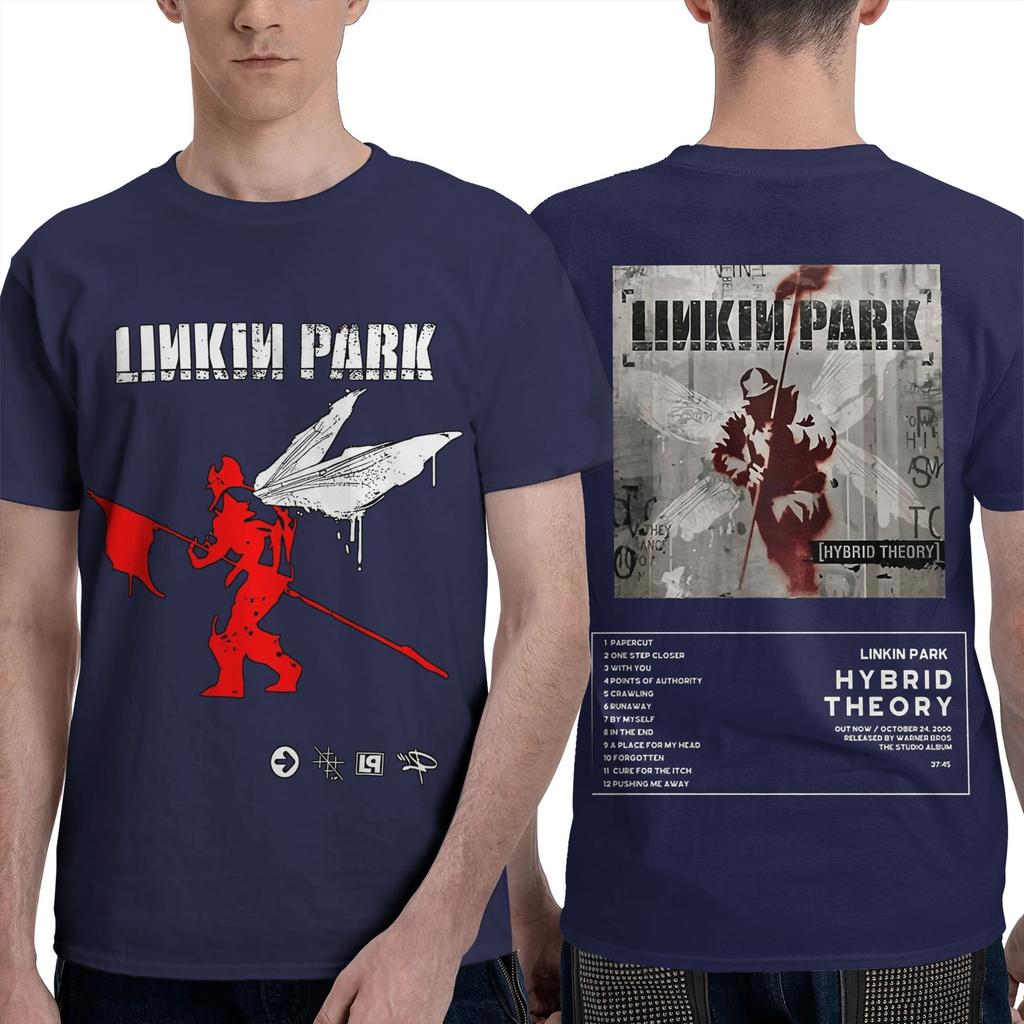 L-Linkin P-Park   Men T Shirt Band  Crazy Tee Shirt Short Sleeve Crewneck T-Shirt 100% Cotton Plus Size Clothes