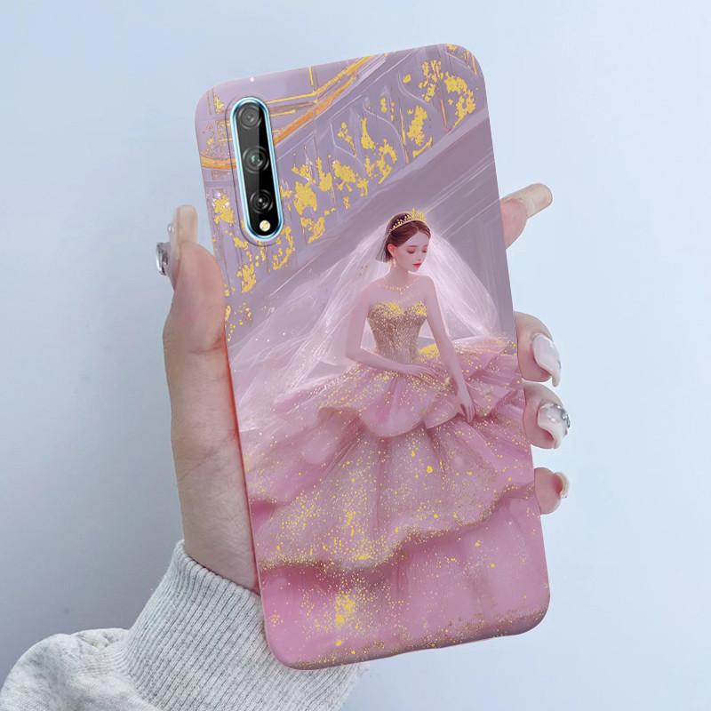 For Huawei Y8p Phone Case Flower Girl Design Soft Silicone TPU Back Housing for Huawei P Smart S Y 8p HuaweiY8p AQM-LX1 Covers