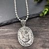 Vintage Thai silver long necklace flower pendant simple long sweater chain accessories women
