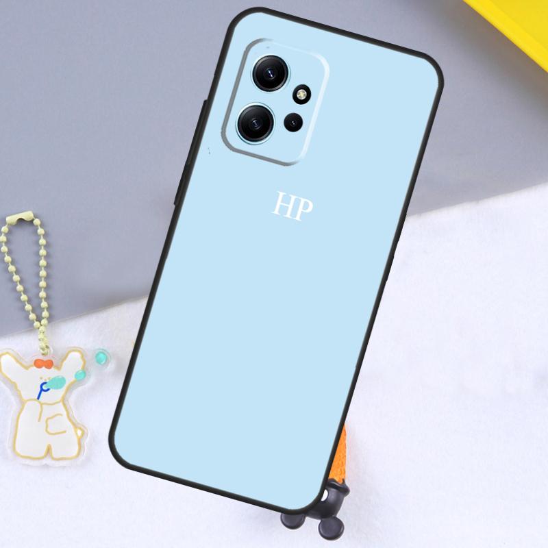 Pastel Custom Initials Monogram Case For Xiaomi Redmi Note 12 9 10 11 Pro 12S 9S 10S 11S Cover For Redmi 12 13C 12C 9C 10C