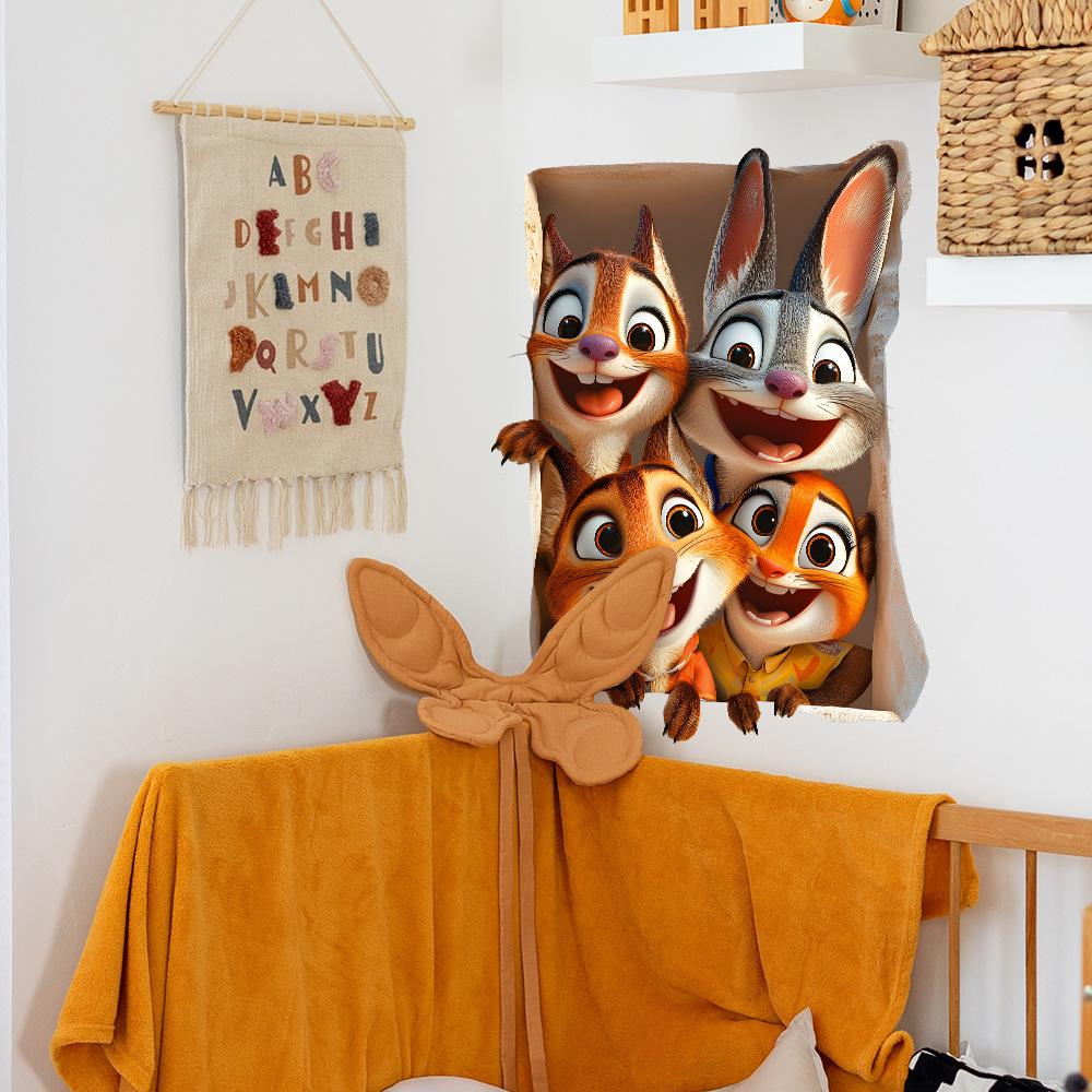Cartoon Quirky Rabbit Bedroom Living Room Home Wall Beautification Decoration Wall Stickers