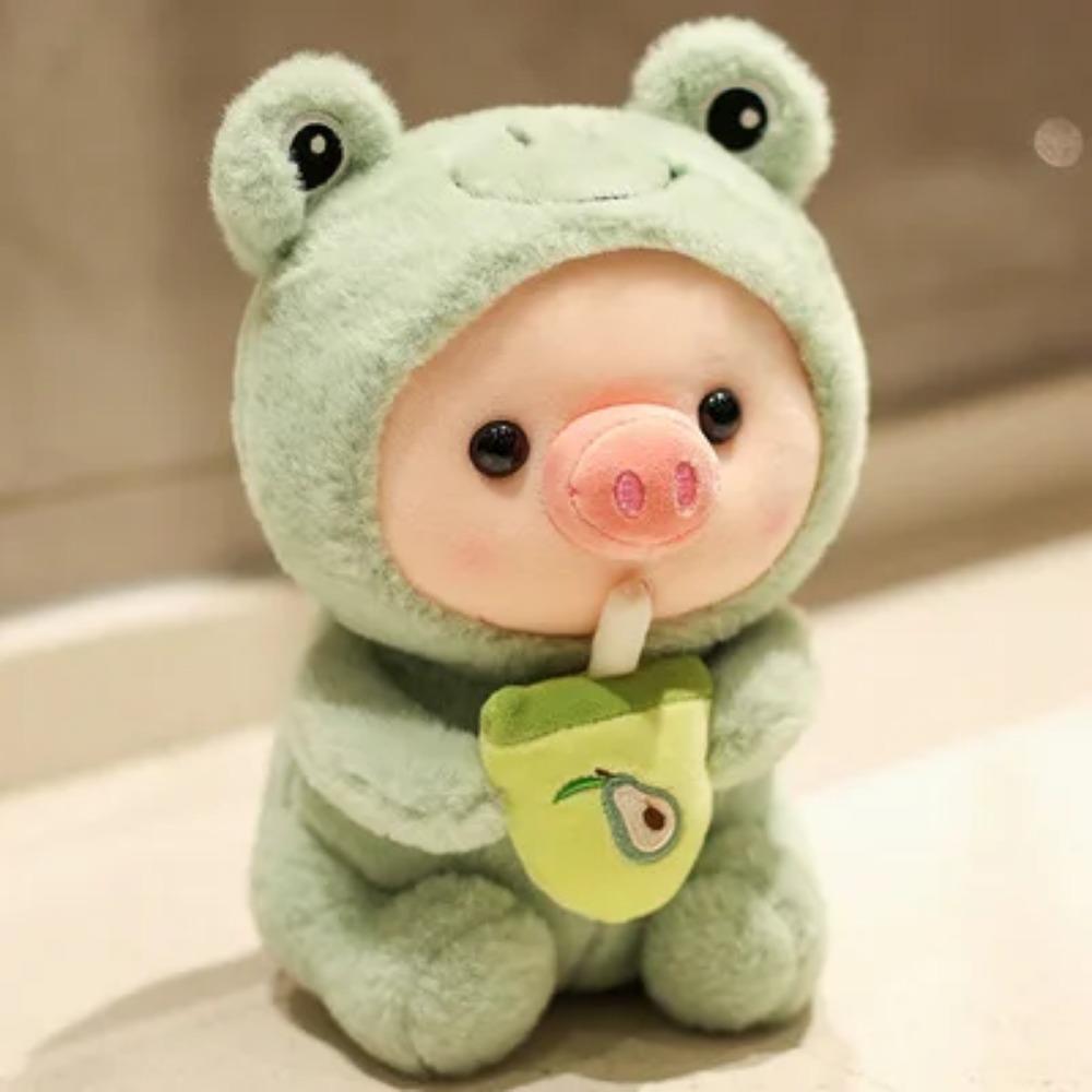 Cute Cartoon Pig Plush Toy Rabbit Hat Pig Doll Stuffd Animals Plushies Bed Sofa Decoration Birthday Gifts for Kids & Adults