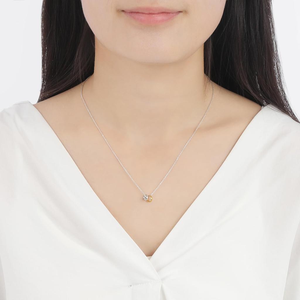 Pure Gold 24k Platinum Baby Ring Charm Pendant 24k Pure Gold Charm Pendant Pt999 Pure Platinum Gold Chain [KAZURI] (Pure 999) Necklace, Baby-Ring