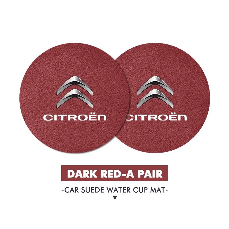OCDK9 2pcs Car Coaster Anti Slip Mat Water Cup Pad Accessories For Citroen Grand Berlingo Jumper Celysee Xsara Picasso Aircross