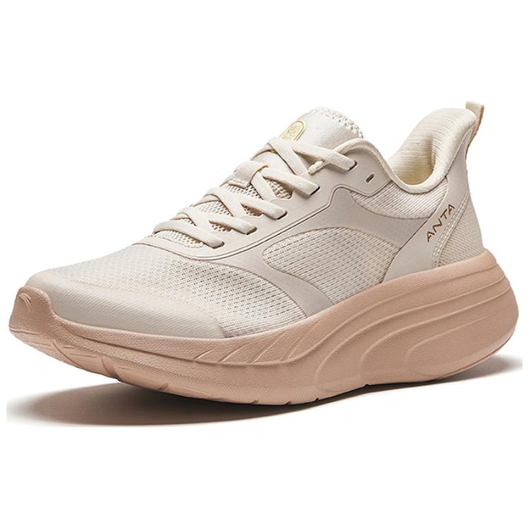 Anta Bequeme Mode Stoßdämpfende Verschleißfeste Rutschfeste Low-Top Laufschuhe Damen Sneaker Hellgrau 122427753-4