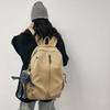 Solid Color Junior High School Schoolbag Women's Large Capacity