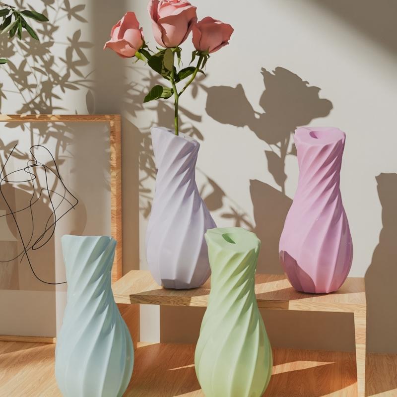 Striped Silicone Vase Molds for Epoxy Resin Making Flower Vase Gypsum Decoration Textured Flower Vase Silicone Molds