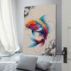 Koi-Fisch Wohnzimmer Wandkunst - Gerahmtes Leinwand-Dekorationsgemälde
