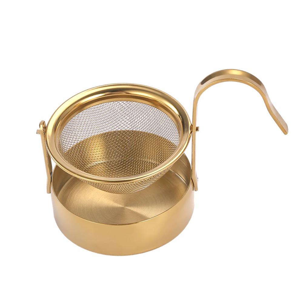 304 Stainless Steel Loose Leaf Tea Strainer Rotating Basket Tea Leaf Filter Tea Serving