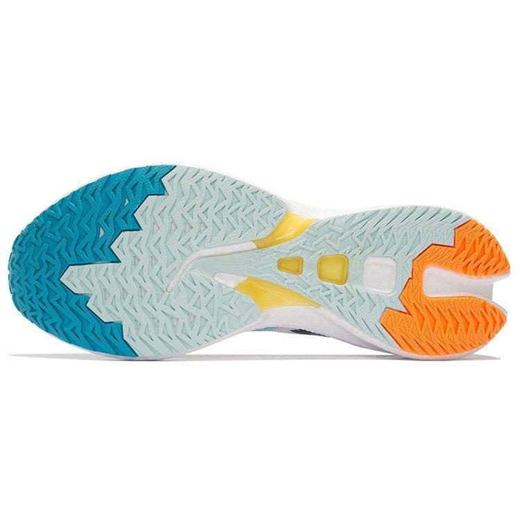 Li Ning Feidian Discovery Cushioning Lightweight Rebound Low top Running Shoes Men's White Blue Yellow ARMS007-1