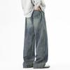 American Street Washed Vintage Jeans Men's Spring and Autumn Casual Pants Loose Wide Leg Straight Leg Pants
