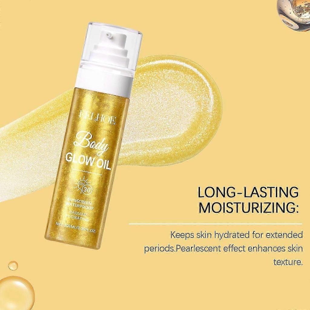 Eelhoe Body Flash Protective Oil Body Skin Moisturizing Nourishing Protective Shiny Highlight Refreshing Treatment Oil