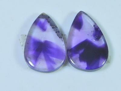 15Cts. Natural Amethyst (13X19X02 Mm Each) Pear Cabochon Matched Pair SK-3087
