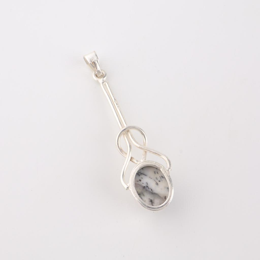 Rare Dendritic Opal Gemstone 925 Sterling Silver Jewelry Handmade Pendant 1.79" PP-60-35