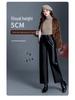Women's High-Waisted Leather Pants - 2025 Autumn/Winter Loose Straight-Leg Lambskin