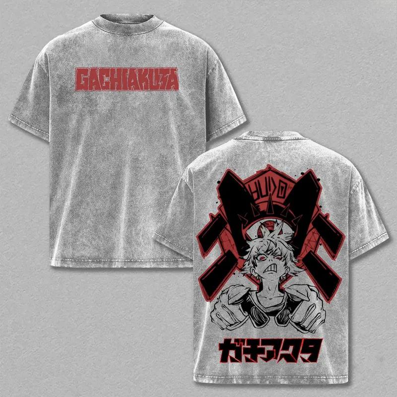 Gachiakuta Rudo Cool Printed Tee Men Women Washed Cotton T-shirts Manga Vintage T Shirt Harajuku Unisex Short Sleeve Tshirt