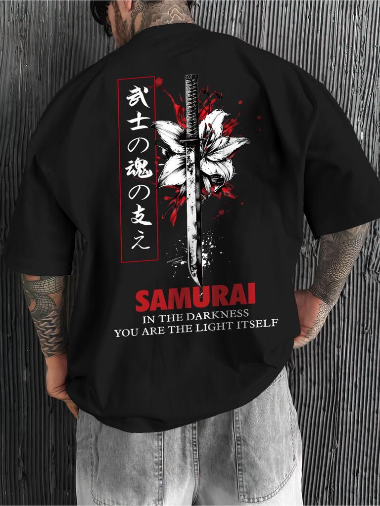 Unisex Unisex Tshirt Samurai Graphic Tee Short Sleeve Cotton Streetwear Aesthetic Urban Oversized Casual Tops