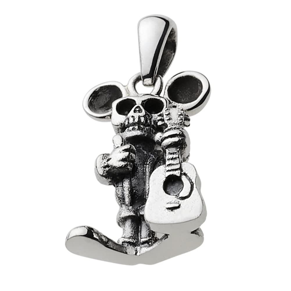 

Skull Mouse Guitar Pendant fp0288 [Figmart] [Silver Accessory]
