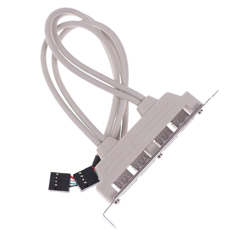 4 Port Usb 2.0 To 9 Pin Mainboard Header Bracket Extension Cable For Pc Panel