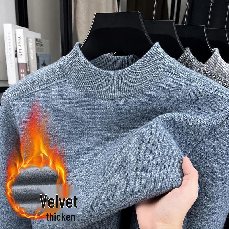 Men s Plus Velvet Thick Round Neck Anti-Pilling Fleece Pullover - Autumn/Winter 2025 Collection XL