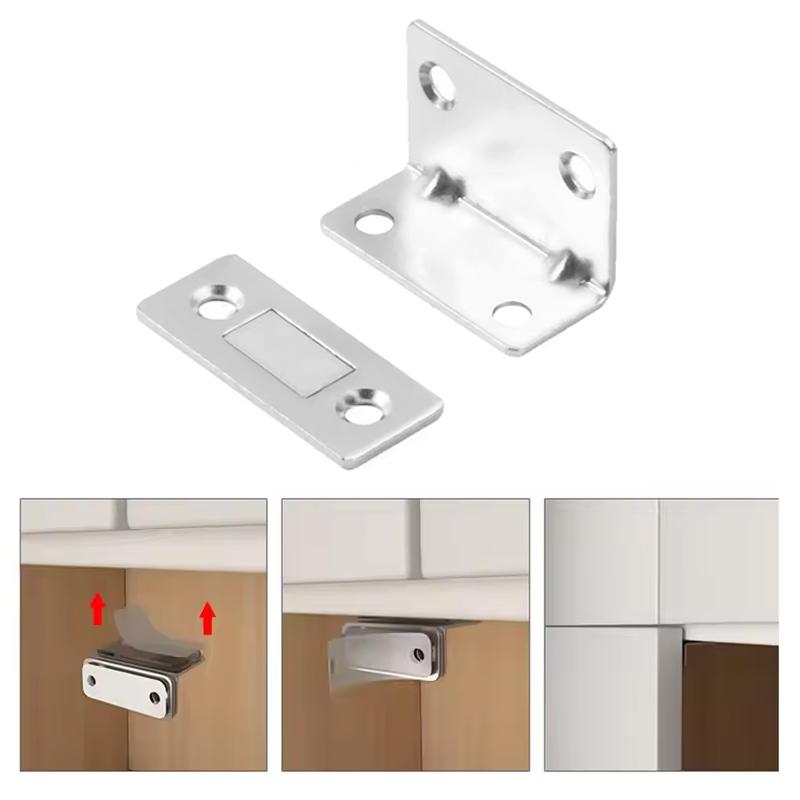 2 Pezzi Magnete Fermaporta - Adesione Forte Invisibile, Montaggio Senza Foratura, Rilascio Senza Solchi - Ideale per Armadi, Porte Scorrevoli