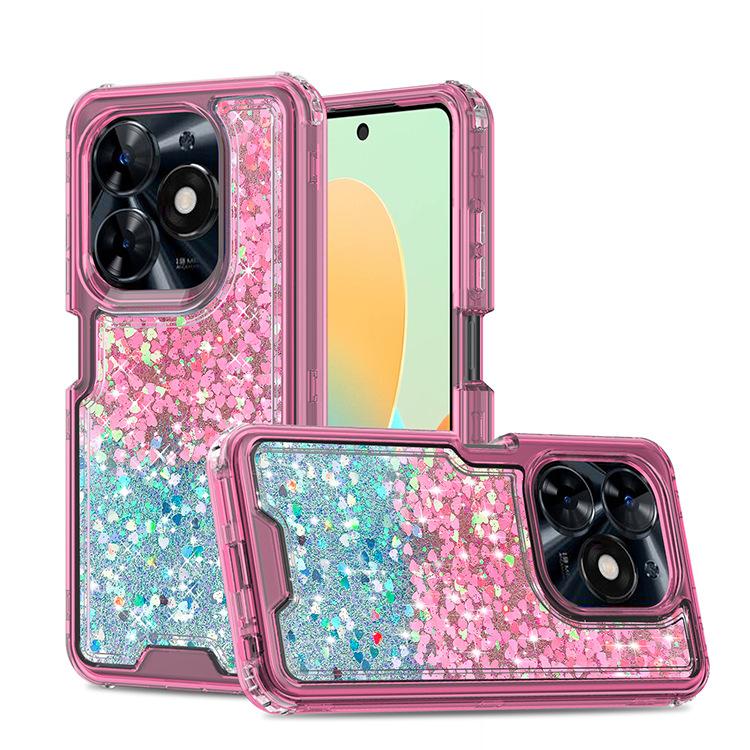 

For Samsung Spark Go Mobile Phone Case Three-in-one Glue Glitter Powder Shockproof For iPhone 15 Ultra