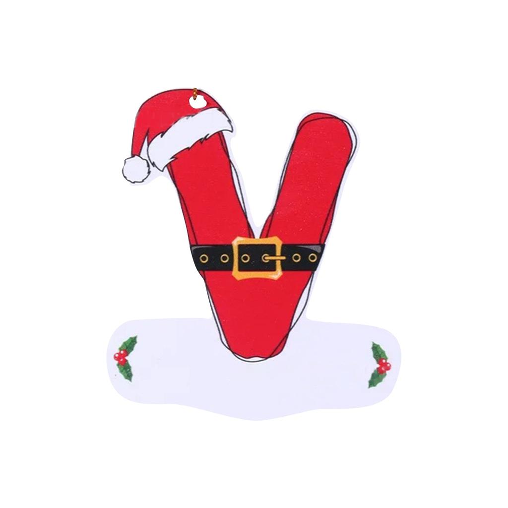 26 Letters Christmas Tree Ornament Christmas Pendant DIY Alphabet Pendant Atmosphere Decoration Christmas Tree Letters 1PC