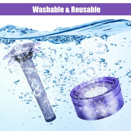 Suitable for Dyson V8 vacuum cleaner replacement filter set 4 piece purple 2 pre filters 2 rear filters 1 dust brush