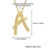 Atoztide Zircon Letter Pendant Necklace for Women Men Full Stone Alphabet Initial Name Monogram Charm Necklace Jewelry Gift