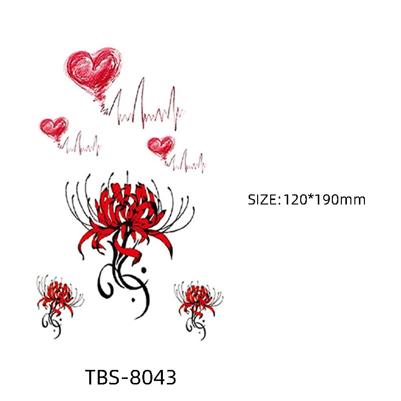 Waterproof Semi-Permanent Black & White Totem Flower Tattoo Stickers