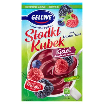 Gellwe Tazza Dolce Budino con Pezzi di Frutta Gusto Frutti di Bosco 28 G