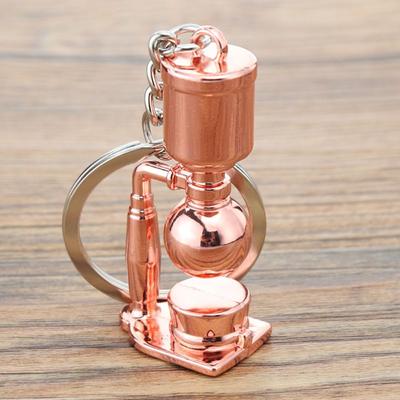 Kovový 3D Kreativní Klíčenka na kávu Konvička Roztomilá Rukojeť kávy Klíčenka Kreativní Mini Kreativní Barista Klíčenka na kávu
