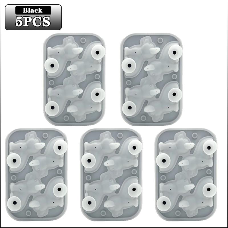1-5PCS 3D Puppy Shape Silicone Ice Tray Dog Ice Cube Mold for Cocktails Whiskey Bourbon Easy Release Freezer Tray Bar Gift