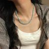 Retro Artificial Turquoise Collarbone Chain Necklace Neck Chain Light Luxury Niche Design Sense Beaded Necklace