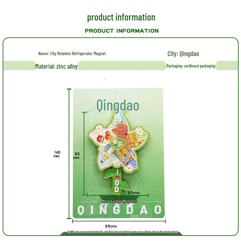 Qingdao Landmark Rotating Flower Magnet Souvenir