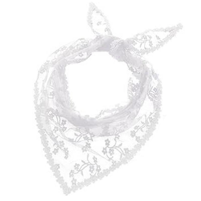 Elegant Lace Triangular Scarf for Women and Girl Breathable Tulle Bandana Comfortable Headwear for Daily and Special Wear