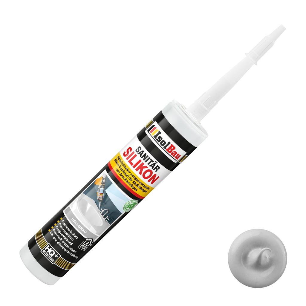 IsolBau Sanitary Silicone Light Gray Sanitär Silikon 1 x 300ml