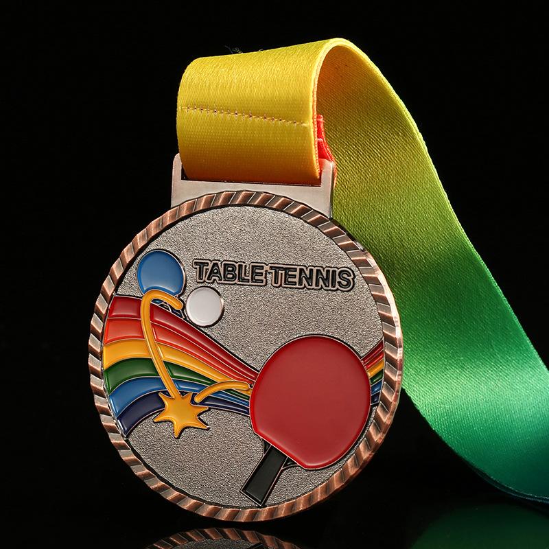 

Customized Table Tennis Medal, Plating Metal Zinc Alloy Gold, Silver, Bronze, School Sports Game, Creative Souvenir Rewards, 1Pc 1Pc