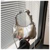 Fashion Pleated Design Shoulder Bags for Women Solid Color Ladies Soft Pu Crossbody Bag Pearl Girls Hobos Handbags Purse Clutch