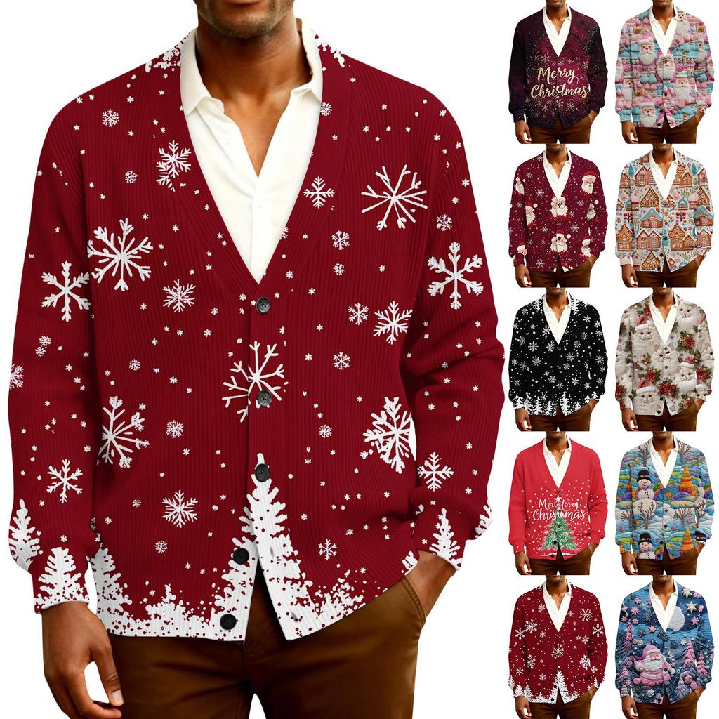 Men's Ribbed Knit Long-Sleeve Cardigan