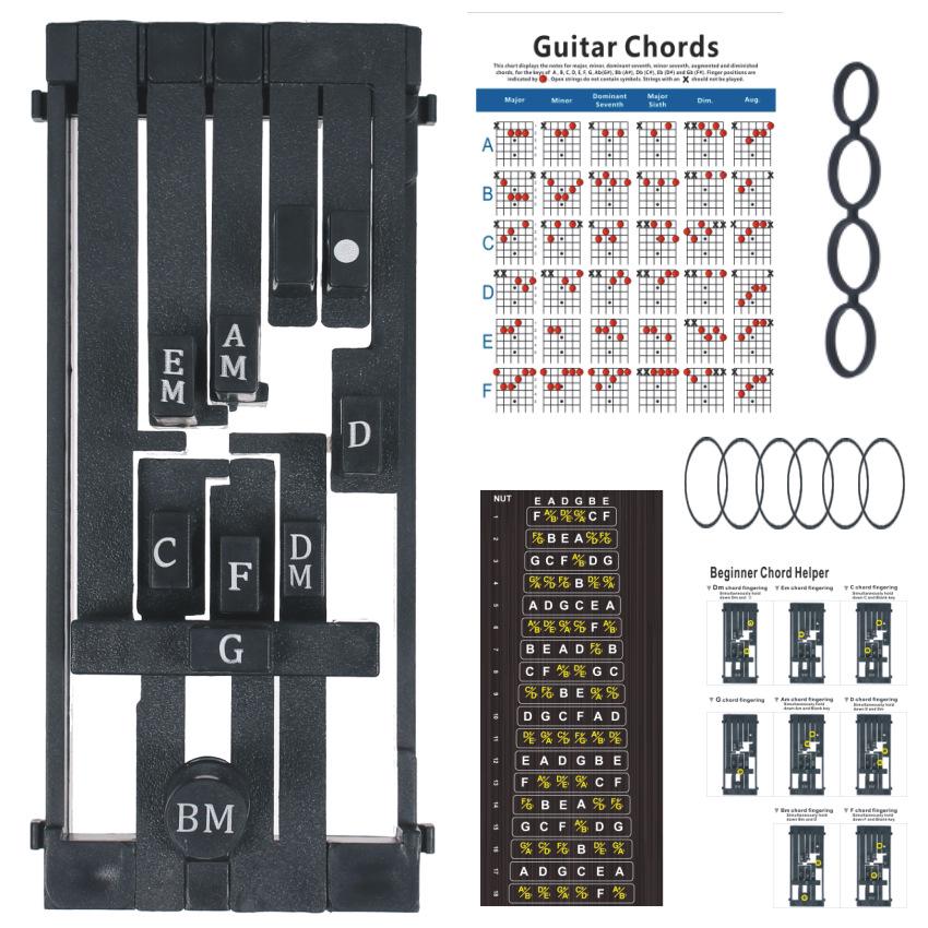 One-Key Guitar Chord Practice Device for Finger Strengthening On Wooden Folk Guitar
