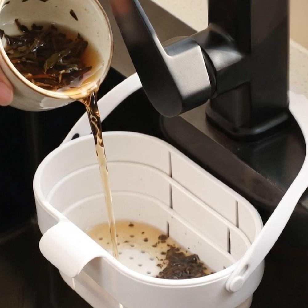 Collapsible Kitchen Sink Drain Basket Large Capacity Anti-clogging Food Residue Filter Basket Plastic Hanging