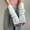 Knitted Warm Arm Sleeve Long Fingerless Gloves Fashion Arm Warmer Gloves  Autumn Winter