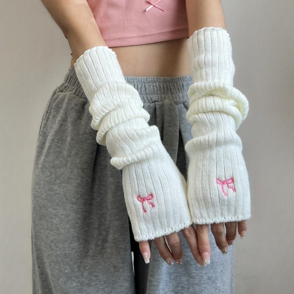 Knitted Warm Arm Sleeve Long Fingerless Gloves Fashion Arm Warmer Gloves  Autumn Winter