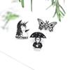 Trendy Dark Series Unicorn Skull Butterfly Brooch Doll Badge