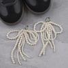 Fashion Pearls Beaded Bowknot Shoelaces Charm Shoe Decorative Pendant Lovely Shoe Decorations Fashion Shoes Accesories