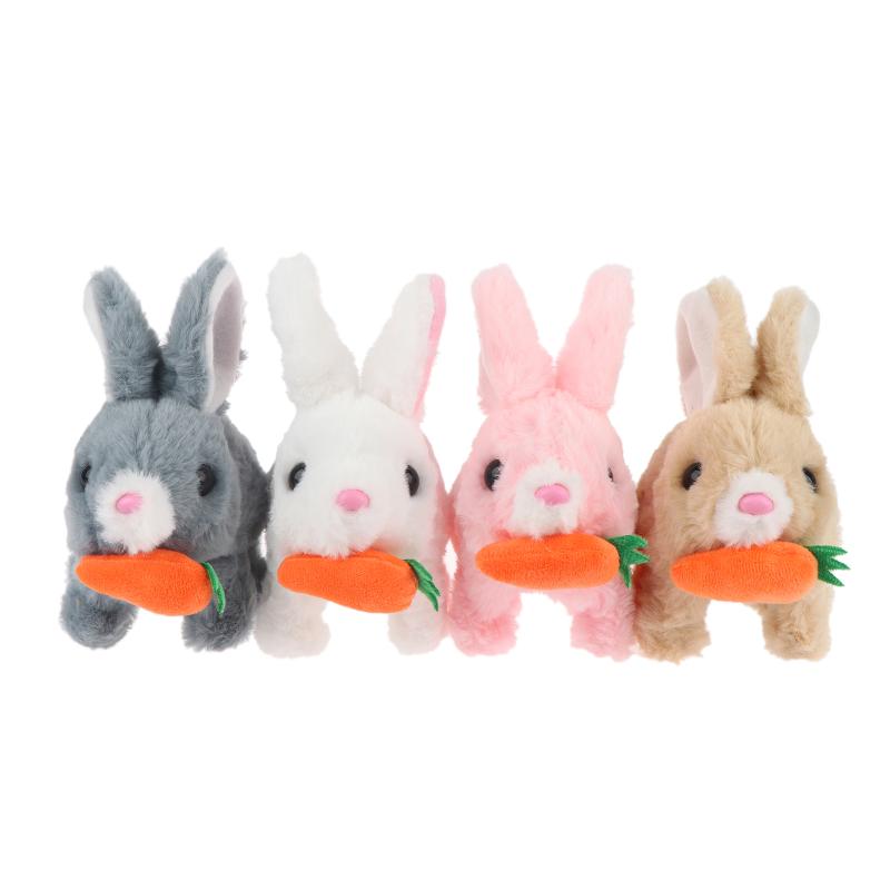 1Pcs Electronic Plush Bunny Toy Interactive Simulated Rabbit Doll Non-Toxic Soft Material for Kids Easter Birthday Party Favor