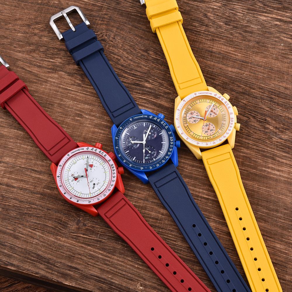 Premium FKM Strap 20mm 21mm 22mm Watch Strap Diving Waterproof Quick Release Fluororubber Watchbands For Each Brand Diving Watch