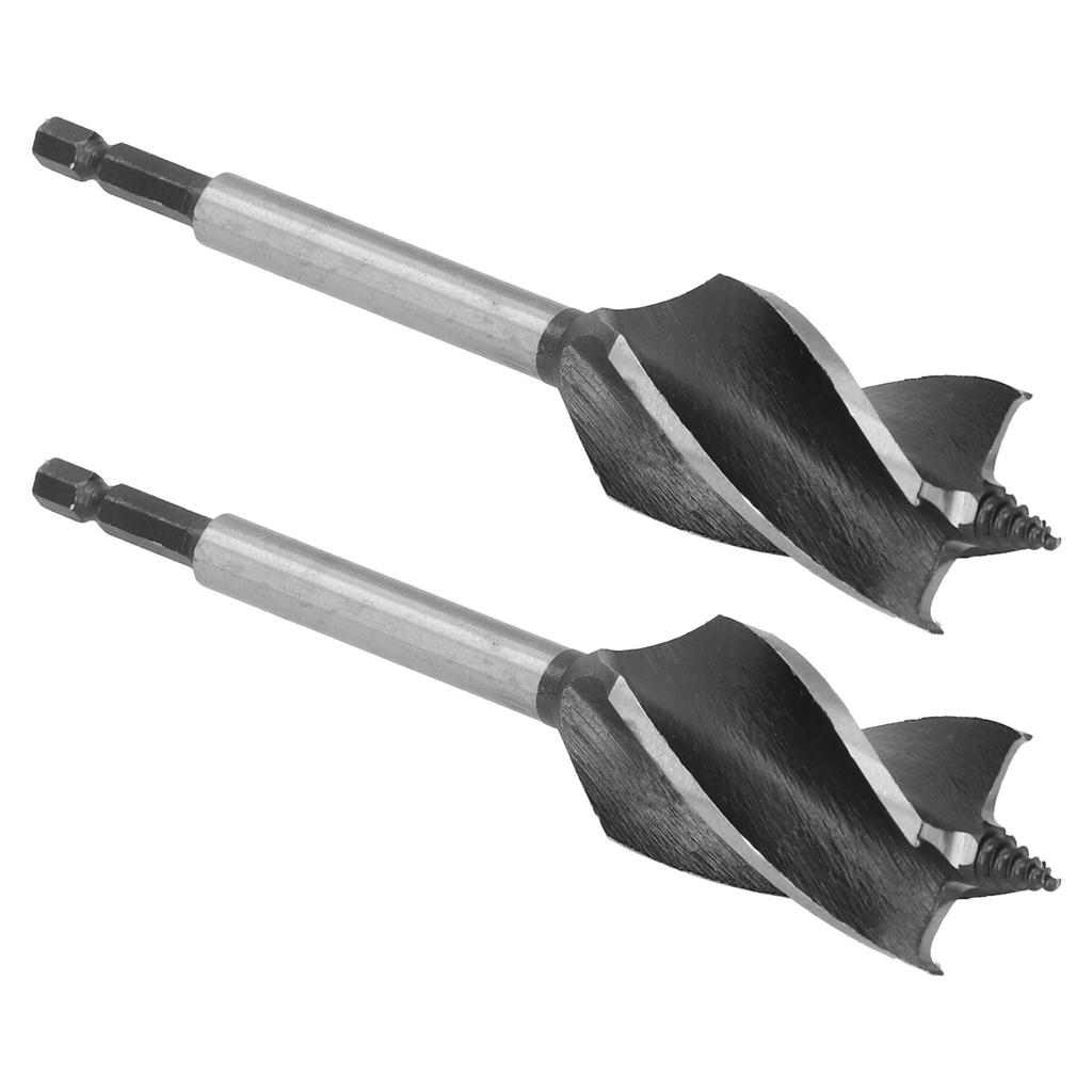 2Pcs Woodworking Drill Bit Metal Hole Saw Auger Bit 4‑Fulte 4‑Slot Hex Shank Cutter Tool 32mm